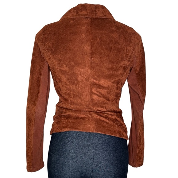 SL8 by Blank NYC Rust Brown Soft Faux Suede Zipper Moto Jacket small - Picture 3 of 7